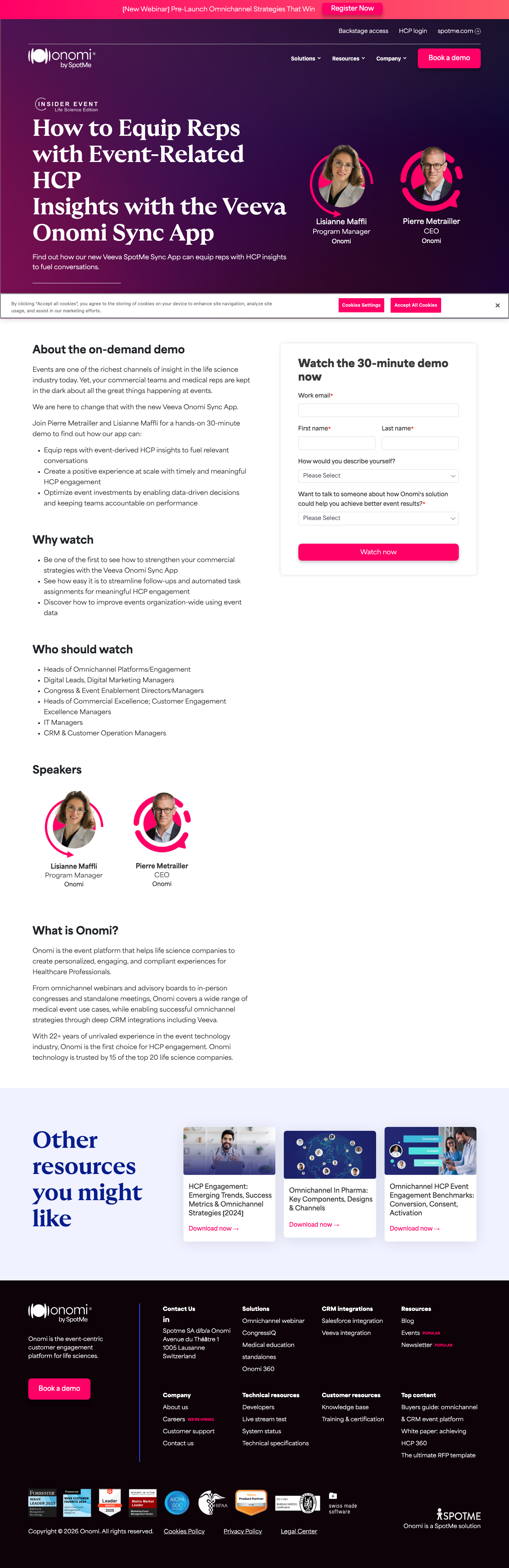 Veeva Onomi Sync App live demo webinar thumbnail